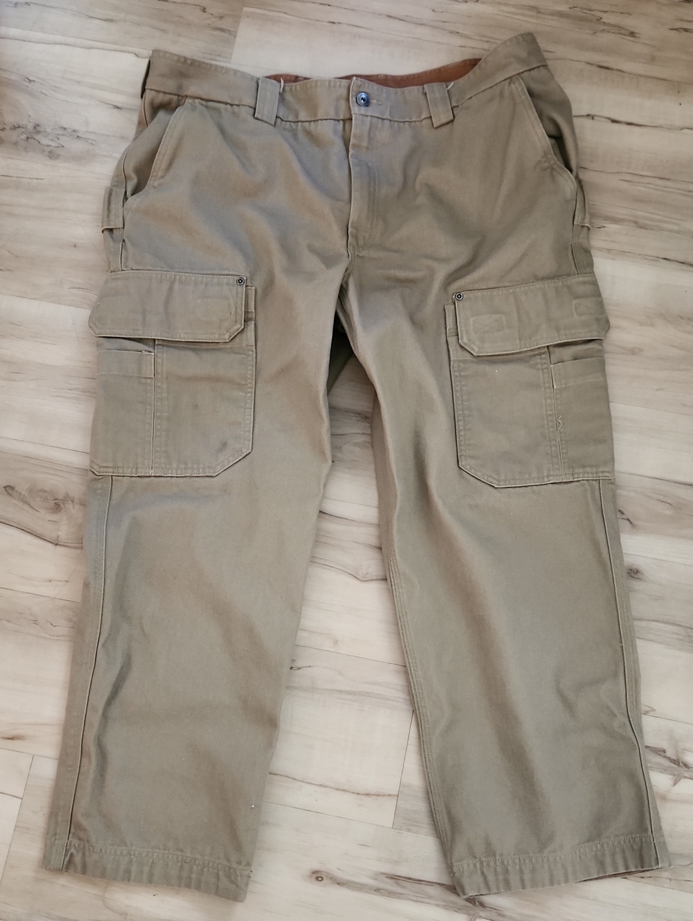 Duluth Trading Co. Fire Hose Relaxed Fit Cargo Work Pants Size 40x30 Tan Khaki